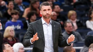 Head Coach Ryan Saunders of the Minnesota Timberwolves on the sidelines. (Photo by Don Juan Moore/Getty Images)