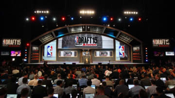 Jun 25, 2015; Brooklyn, NY, USA; NBA commissioner Adam Silver addresses the crowd before the first round of the 2015 NBA Draft at Barclays Center. Mandatory Credit: Brad Penner-USA TODAY Sports