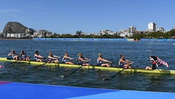 Aug 13, 2016; Rio de Janeiro, Brazil; Team USA celebrates winning gold after women