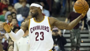 Oct 20, 2014; Columbus, OH, USA; Cleveland Cavaliers forward LeBron James (23) passes to a teammate against the Chicago Bulls at Value City Arena. Mandatory Credit: Greg Bartram-USA TODAY Sports