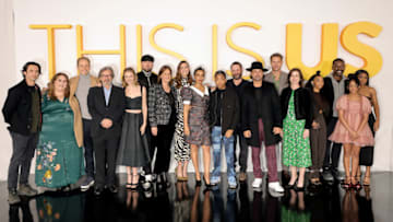 LOS ANGELES, CALIFORNIA - DECEMBER 14: (L-R) Milo Ventimiglia, Chrissy Metz, Chris Geere, Griffin Dunne, Caitlin Thompson, Chris Sullivan, Carolyn Cassidy, Mandy Moore, Susan Kelechi Watson, Asante Blackk, Dan Fogelman,Jon Huertas, Justin Hartley, Lisa Katz, Eris Baker, Sterling K. Brown, Faithe Herman and Lyric Ross attend NBC's "This Is Us" Season 6 red carpet at Paramount Pictures Studios on December 14, 2021 in Los Angeles, California. (Photo by Kevin Winter/Getty Images,,)