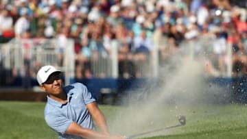 HILTON HEAD ISLAND, SOUTH CAROLINA - APRIL 21: C.T. Pan of Taiwan hits a shot from the sand on the 17th hole during the final round of the 2019 RBC Heritage at Harbour Town Golf Links on April 21, 2019 in Hilton Head Island, South Carolina. (Photo by Streeter Lecka/Getty Images)