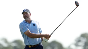 KIAWAH ISLAND, SOUTH CAROLINA - MAY 21: Matt Kuchar of the United States plays his shot from the 11th tee during the second round of the 2021 PGA Championship at Kiawah Island Resort's Ocean Course on May 21, 2021 in Kiawah Island, South Carolina. (Photo by Stacy Revere/Getty Images)