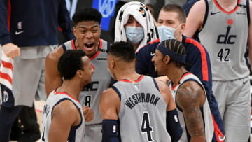Washington Wizards and Russ faceoff against Damian Lillard and his Portland Trail Blazers (Photo by Will Newton/Getty Images)