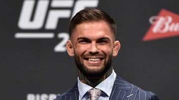 LAS VEGAS, NV - OCTOBER 06: UFC bantamweight champion Cody Garbrandt interacts with fans and media during the UFC 217 news conference inside T-Mobile Arena on October 6, 2017 in Las Vegas, Nevada. (Photo by Jeff Bottari/Zuffa LLC/Zuffa LLC via Getty Images)