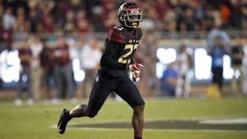 TALLAHASSEE, FL - SEPTEMBER 03: Hamsah Nasirildeen #23 of the Florida State Seminoles in action during the game against the Virginia Tech Hokies at Doak Campbell Stadium on September 3, 2018 in Tallahassee, Florida. Virginia Tech won 24-3. (Photo by Joe Robbins/Getty Images)