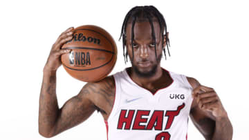 Marcus Garrett #0 of the Miami Heat poses for a photo during Media Day (Photo by Michael Reaves/Getty Images)