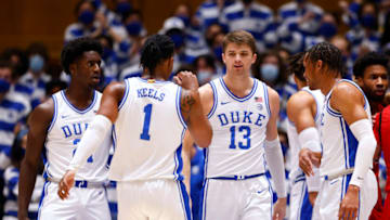 Duke basketball guards Joey Baker and Trevor Keels (Photo by Grant Halverson/Getty Images)