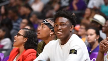 LOS ANGELES, CA - JULY 25: Stanley Johnson of the Detroit Pistons attends the game between the Seattle Storm and the Los Angeles Sparks on July 25, 2017 at STAPLES Center in Los Angeles, California. NOTE TO USER: User expressly acknowledges and agrees that, by downloading and or using this photograph, User is consenting to the terms and conditions of the Getty Images License Agreement. Mandatory Copyright Notice: Copyright 2017 NBAE (Photo by Adam Pantozzi/NBAE via Getty Images)