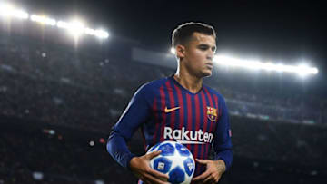 BARCELONA, SPAIN - OCTOBER 24: Philippe Coutinho of FC Barcelona looks on during the Group B match of the UEFA Champions League between FC Barcelona and FC Internazionale at Camp Nou on October 24, 2018 in Barcelona, Spain. (Photo by David Ramos/Getty Images)