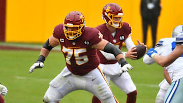 Washington Football Team OL Brandon Scherff. Mandatory Credit: Brad Mills-USA TODAY Sports