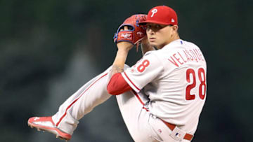 DENVER, CO - AUGUST 04: Starting pitcher Vince Velasquez