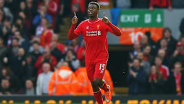 LIVERPOOL, ENGLAND - MARCH 22: Daniel Sturridge of Liverpool celebrates his goal during the Barclays Premier League match between Liverpool and Manchester United at Anfield on March 22, 2015 in Liverpool, England. (Photo by Alex Livesey/Getty Images)