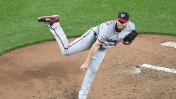 BALTIMORE, MD - MAY 30: Max Scherzer #31 of the Washington Nationals pitches during a baseball game against the Baltimore Orioles at Oriole Park at Camden Yards on May 30, 2018 in Baltimore, Maryland. The Nationals won 2-0. (Photo by Mitchell Layton/Getty Images)