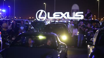 DUBAI, UNITED ARAB EMIRATES - NOVEMBER 22: People attend the Lexus Hybrid Drive In at Dubai Design District on November 22, 2017 in Dubai, United Arab Emirates. (Photo by Tom Dulat/Getty Images for Lexus)