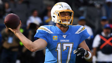 CARSON, CA - DECEMBER 22: Quarterback Philip Rivers #17 of the Los Angeles Chargers passes against thew Oakland Raiders in the first half of a NFL football game at the Dignity Health Park on Sunday, December 22, 2019. (Photo by Keith Birmingham/MediaNews Group/Pasadena Star-News via Getty Images)
