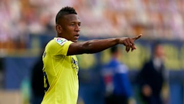 VILLARREAL, SPAIN - MAY 09: Pervis Estupinan of Villarreal CF during the La Liga Santander match between Villarreal CF and RC Celta at Estadio de la Ceramica on May 09, 2021 in Villarreal, Spain. Sporting stadiums around Spain remain under strict restrictions due to the Coronavirus Pandemic as Government social distancing laws prohibit fans inside venues resulting in games being played behind closed doors. (Photo by Pedro Salado/Quality Sport Images/Getty Images)