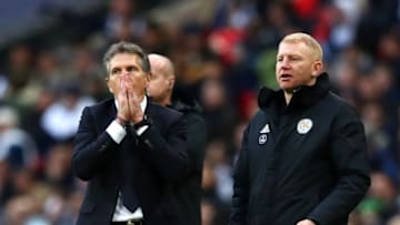 LONDON, ENGLAND - FEBRUARY 10: Claude Puel, Manager of Leicester City reacts during the Premier League match between Tottenham Hotspur and Leicester City at Wembley Stadium on February 10, 2019 in London, United Kingdom. (Photo by Dan Istitene/Getty Images)