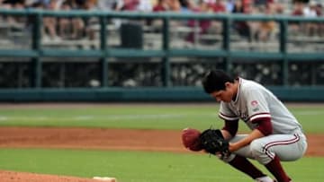 June 8, 2012; Tallahassee, FL, USA; Stanford Cardinals pitcher Mark Appel (26) in the fourth inning of game one of the Tallahassee super regional against the Florida State Seminoles at Dick Howser Stadium. Mandatory Credit: Melina Vastola-USA TODAY Sports