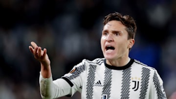 TURIN, ITALY - MAY 11: Frederico Chiesa of Juventus during the UEFA Europa League match between Juventus v Sevilla at the Allianz Stadium on May 11, 2023 in Turin Italy (Photo by Soccrates/Getty Images)