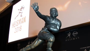 NEW YORK, NY - DECEMBER 07: A General view of the Heisman Trophy at the New York Stock Exchange on December 7, 2018 at the New York Stock Exchange in New York, NY. (Photo by Rich Graessle/Icon Sportswire via Getty Images)