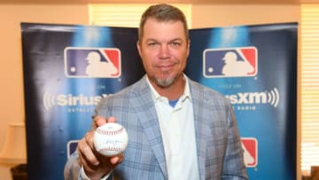 DECATUR, GA - APRIL 08: (EXCLUSIVE COVERAGE) Chipper Jones pose during SiriusXM's "Town Hall" with Chipper Jones at Decatur First Baptist Church on April 8, 2017 in Decatur, Georgia. (Photo by Paras Griffin/Getty Images for SiriusXM)