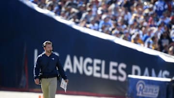 LOS ANGELES, CA - SEPTEMBER 16: Head coach Sean McVay of the Los Angeles Rams paces the sidelines during a 34-0 win over the Arizona Cardinals at Los Angeles Memorial Coliseum on September 16, 2018 in Los Angeles, California. (Photo by Harry How/Getty Images)