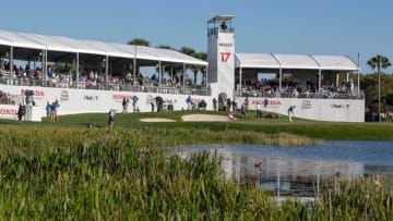 Hudson Swafford putts on the par 3, 17th hole during the second round of the Honda Classic at PGA National in Palm Beach Gardens, Feb. 28, 2020. [ALLEN EYESTONE/The Palm Beach Post]