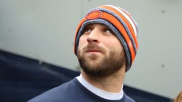 Dec 21, 2014; Chicago, IL, USA; Chicago Bears guard Kyle Long (75) prior to a game against the Detroit Lions at Soldier Field. Mandatory Credit: Dennis Wierzbicki-USA TODAY Sports