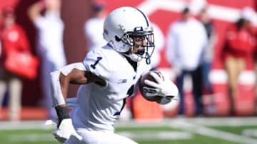 BLOOMINGTON, IN - OCTOBER 20: Penn State (WR) KJ Hamler (1) running back a kick during a college football game between the Penn State Nittany Lions and Indiana Hoosiers on October 20, 2018 at Memorial Stadium in Bloomington, IN. (Photo by James Black/Icon Sportswire via Getty Images)