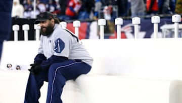FOXBOROUGH, MA - JANUARY 13: Defensive Coodinator Matt Patricia of the New England Patriots looks on before the AFC Divisional Playoff game against the Tennessee Titans at Gillette Stadium on January 13, 2018 in Foxborough, Massachusetts. (Photo by Maddie Meyer/Getty Images)