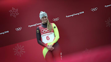 PYEONGCHANG-GUN, SOUTH KOREA - FEBRUARY 13: Natalie Geisenberger of Germany celebrates winning the Luge Women's Singles during Women's Singles Luge on day four of the PyeongChang 2018 Winter Olympic Games at Olympic Sliding Centre on February 13, 2018 in Pyeongchang-gun, South Korea. (Photo by Clive Mason/Getty Images)