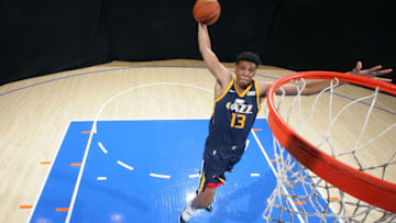 TARRYTOWN, NY - AUGUST 11: Tony Bradley #13 of the Utah Jazz poses for a photo during the 2017 NBA Rookie Shoot on August 11, 2017 at the Madison Square Garden Training Center in Tarrytown, New York. Copyright 2017 NBAE (Photo by Joe Murphy/NBAE via Getty Images)