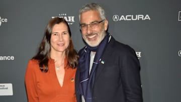 PARK CITY, UTAH - JANUARY 19: Director Sophie Barthes and Andrij Parekh attend the 2023 Sundance Film Festival "The Pod Generation" Premiere at Eccles Center Theatre on January 19, 2023 in Park City, Utah. (Photo by Jerod Harris/Getty Images)