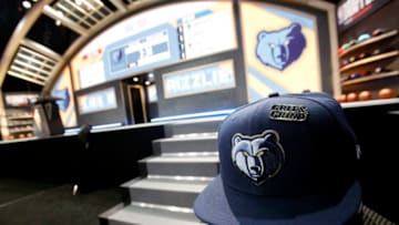 BROOKLYN, NY - JUNE 21: A view of the Memphis Grizzlies 2018 NBA Draft hat is seen on June 21, 2018 at Barclays Center in Brooklyn, New York. NOTE TO USER: User expressly acknowledges and agrees that, by downloading and or using this photograph, User is consenting to the terms and conditions of the Getty Images License Agreement. Mandatory Copyright Notice: Copyright 2018 NBAE (Photo by Ashlee Espinal/NBAE via Getty Images)