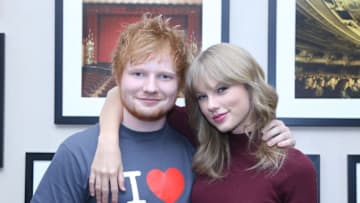 NEW YORK, NY - NOVEMBER 01: Ed Sheeran poses with Taylor Swift backstage before his sold-out show at Madison Square Garden Arena on November 1, 2013 in New York City. (Photo by Anna Webber/Getty Images for Atlantic Records)