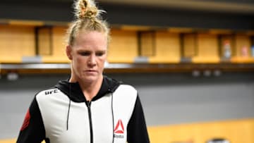 CHICAGO, IL - JULY 23: Holly Holm warms up backstage during the UFC Fight Night event at the United Center on July 23, 2016 in Chicago, Illinois. (Photo by Mike Roach/Zuffa LLC/Zuffa LLC via Getty Images)