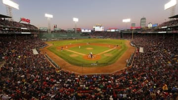 Oct 10, 2016; Boston, MA, USA; A general view of Fenway Park during the first inning of game three of the 2016 ALDS playoff baseball game between the Boston Red Sox and the Cleveland Indians. Mandatory Credit: Greg M. Cooper-USA TODAY Sports