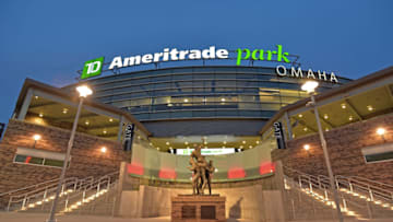 OMAHA, NE - JUNE 22: A general view of TD Ameritrade Park the night before game one of the College World Series Championship between the Virginia Cavaliers and the Vanderbilt Commodores on June 22, 2014 in Omaha, Nebraska. (Photo by Peter Aiken/Getty Images)