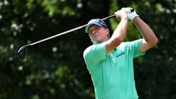CHARLOTTE, NC - AUGUST 12: Steve Stricker of the United States plays his shot from the 16th tee during the third round of the 2017 PGA Championship at Quail Hollow Club on August 12, 2017 in Charlotte, North Carolina. (Photo by Ross Kinnaird/Getty Images)
