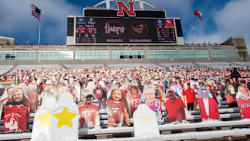 General view of the cut out fans during the game between the Nebraska Cornhuskers and the Minnesota Golden Gophers (Photo by Steven Branscombe/Getty Images)