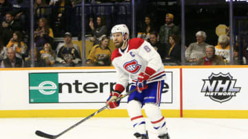 NASHVILLE, TN - FEBRUARY 14: Montreal Canadiens defenseman Shea Weber (6) is shown during the NHL game between the Nashville Predators and Montreal Canadiens, held on February 14, 2019, at Bridgestone Arena in Nashville, Tennessee. (Photo by Danny Murphy/Icon Sportswire via Getty Images)