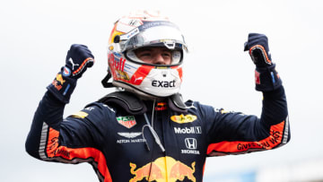 HOCKENHEIM, GERMANY - JULY 28: Race winner Max Verstappen of Netherlands and Red Bull Racing celebrates in parc ferme during the F1 Grand Prix of Germany at Hockenheimring on July 28, 2019 in Hockenheim, Germany. (Photo by Lars Baron/Getty Images)
