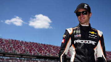 TALLADEGA, AL - APRIL 28: Kasey Kahne, driver of the #95 Procore Safety Qualified Chevrolet, stands on the grid during qualifying for the Monster Energy NASCAR Cup Series GEICO 500 at Talladega Superspeedway on April 28, 2018 in Talladega, Alabama. (Photo by Jared C. Tilton/Getty Images)