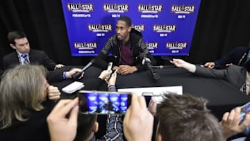 Feb 12, 2016; Toronto, Ontario, Canada; Denver Nuggets guard/forward Will Barton (5) speaks during media day for the 2016 NBA All Star Game at Sheraton Centre. Mandatory Credit: Bob Donnan-USA TODAY Sports