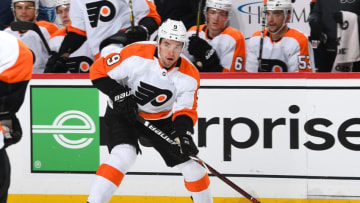 PITTSBURGH, PA - MARCH 17: Ivan Provorov #9 of the Philadelphia Flyers skates against the Pittsburgh Penguins at PPG Paints Arena on March 17, 2019 in Pittsburgh, Pennsylvania. (Photo by Joe Sargent/NHLI via Getty Images)