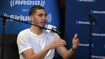 DURHAM, NC - MAY 31: Former Duke basketball player Jayson Tatum sits down for SiriusXM's Town Hall With Hall Of Fame Coach Mike Krzyzewski at Bill Brill Media Room in Cameron Indoor Stadium on May 31, 2018 in Durham, North Carolina. (Photo by Lance King/Getty Images for SiriusXM)
