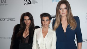 NEW YORK, NY - FEBRUARY 16: Kim Kardashian, Kourtney Kardashian and Khloe Kardashian attend Generation NXT Charity Benefit at 1OAK on February 16, 2014 in New York City. (Photo by Dave Kotinsky/Getty Images)