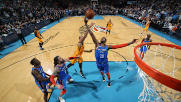 OKC Thunder forward Paul George (Photo by Zach Beeker/NBAE via Getty Images)