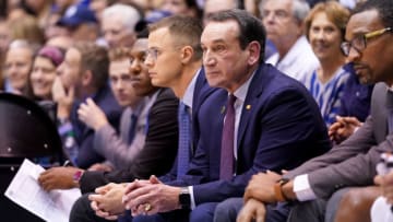 Duke basketball staff (Photo by Jacob Kupferman/Getty Images)